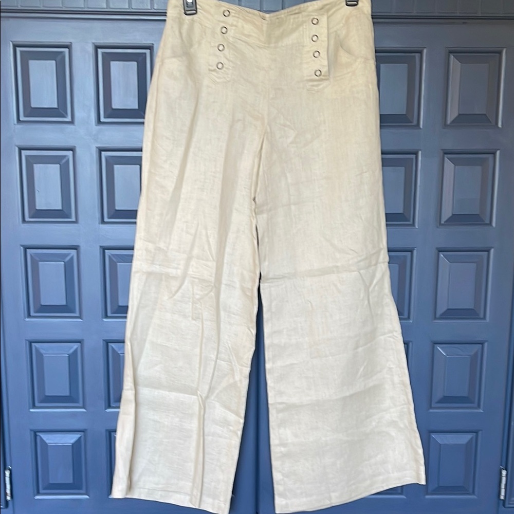 VENUS Cream Wide Leg Pants for Effortless Style